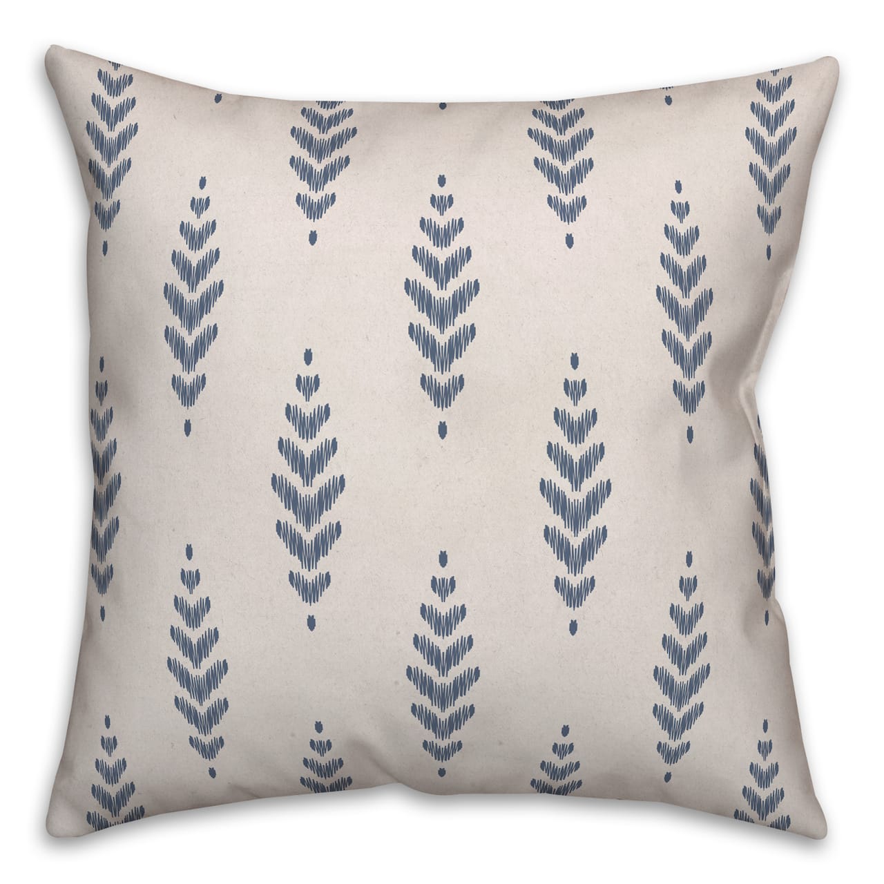 Modern Indigo Ikat Throw Pillow 18" x 18"